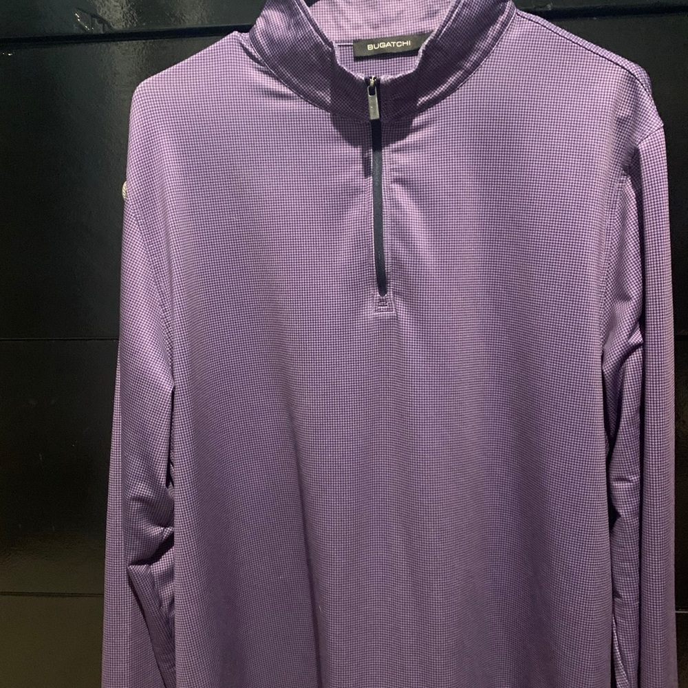 Bugatchi long sleeve quarter zip mock neck sweater